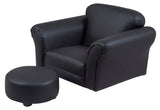 Kids Rocking Chair & Ottoman - Black
