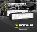 DEFEND Pair 6 inch CREE FLOOD LED Work Light Bar Reverse Driving Lights 4WD
