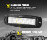 DEFEND Pair 6 inch Cree Flush Mount Led Work Light Bar Flood Fog Lamp Reverse 4WD