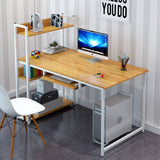 Edge Plus Combination Workstation Computer Desk with Storage Shelves (Oak)
