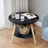 Malibu Round Coffee Table (Black Stone)