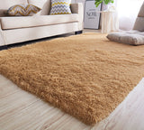 Large Soft Shag Rug Carpet Mat (Caramel Beige,160 x 230)