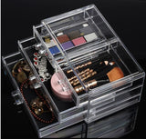 Clear Acrylic Cosmetic Makeup Display Organiser Jewellery Box Large Drawers