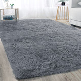 XL Extra Large Plush Luxury Shag Rug Carpet Mat (Grey, 200 x 300cm)