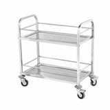 2 Tier Stainless Steel Drink Wine Food Utility Cart 85x45x90cm Medium