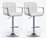 2 x Varossa Elegance High Back Bar Stools (White -Set of 2)