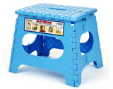 Large 27cm Tall Quality Colourful Kids Foldable Folding Step Stool (Blue)