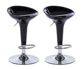 2 x Ace High Gloss Designer Bar Stools (BLACK - Set of 2)