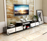 Luxe Large 4-Drawer Extendable TV Cabinet (High Gloss White & Black)