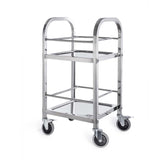 2 Tier Stainless Steel Square Tube Drink Wine Food Utility Cart 500x500x950