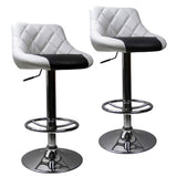 2 x Varossa Symphony High Back Bar Stools (White Back & Black Base)