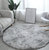 Deluxe Infinity Round Shag Rug (Dove Grey)