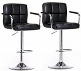 2 x Varossa Elegance High Back Bar Stools (Black -Set of 2)