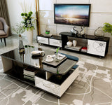 2-Piece Set Luxe High Gloss Coffee Table & TV Cabinet