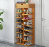 Retreat 8 Tier Shoe Rack Storage Shelf Organizer (Walnut)