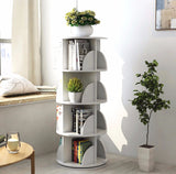 Sanctuary 360-degree Rotating 4 Tier Display Shelf Bookcase Organizer (White)