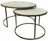 Linton Coffee Table with Marble Top Metal Frame