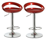 2 x Envy High Gloss Designer Bar Stools (Glossy Burgundy -Set of 2) - OUT OF STOCK