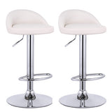 2 x Varossa PU Leather Bar Stools (White - Set of 2)
