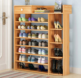 Maxim 8 Tier Shoe Rack Storage Organizer with Drawer (Natural Oak)