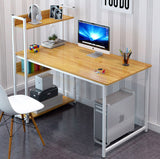 Edge Combination Workstation Computer Desk with Storage Shelves (Oak)