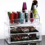 Deluxe Acrylic Cosmetic Makeup Display Organiser Jewellery Box Drawers Storage Case