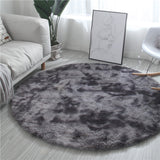 Deluxe Infinity Round Shag Rug (Midnight Grey)
