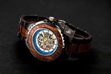 Men Genuine Automatic Rose Ebony Wooden Watches No Battery Needed