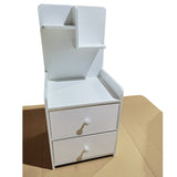 Parklane Tall Bedside Table with Chest of Drawers and Shelf (White)