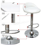 2 x Varossa PU Leather Bar Stools (White - Set of 2)