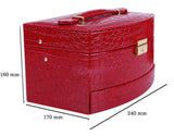 Large Luxury PU Leather Jewellery Box Storage Case (Red)