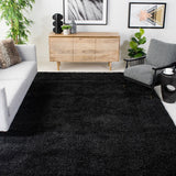 Plush Luxury Shag Rug Carpet Mat (Black,120 x 160 cm)