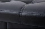 XL Rectangle PU Leather Ottoman Foldable Storage Stool (Black)