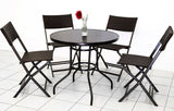 Alfresco 7 Piece Outdoor Setting (Umbrella & Stand, 4 Rattan Chairs, Round Table)