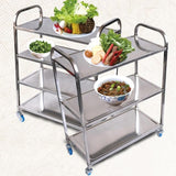 4 Tier Stainless Steel Kitchen Dinning Food Cart Trolley Utility Size Square Medium