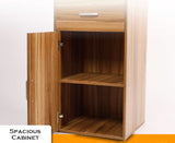 Vision Stylish Wooden Corner Shelf Unit with Cabinet & Drawer (White Oak)
