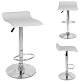 2 x Contemporary PU Leather Kitchen Bar Stools (WHITE -Set of 2)