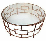 Pacific Coffee Table Gold Metal frame and heavy duty glass top