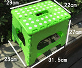 Large 27cm Tall Quality Colourful Kids Foldable Folding Step Stool (Green)
