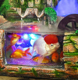 Calming Fountain Water Feature Ornament with Fish Tank