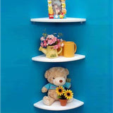 Solid Corner Wall Mount Shelf White