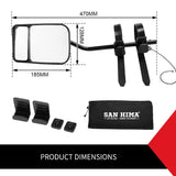 Pair TOWING MIRRORS PAIR UNIVERSAL MULTI FIT STRAP ON TOWING CARAVAN 4X4 TRAILER