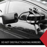 Pair TOWING MIRRORS PAIR UNIVERSAL MULTI FIT STRAP ON TOWING CARAVAN 4X4 TRAILER