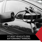 Pair TOWING MIRRORS PAIR UNIVERSAL MULTI FIT STRAP ON TOWING CARAVAN 4X4 TRAILER
