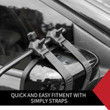 Pair TOWING MIRRORS PAIR UNIVERSAL MULTI FIT STRAP ON TOWING CARAVAN 4X4 TRAILER