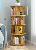 Sanctuary 360-degree Rotating 4 Tier Display Shelf Bookcase Organiser (Oak)