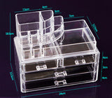 Cosmetic Organizer Drawers Clear Jewellery Box Makeup Storage Case LARGE 4d Curved Top