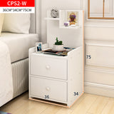 Parklane Tall Bedside Table with Chest of Drawers and Shelf (White)