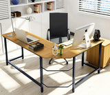 Prestige Corner Computer Desk Office Double Workstation (Oak)
