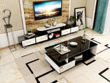 2-Piece Set Luxe High Gloss Large Coffee Table & TV Cabinet